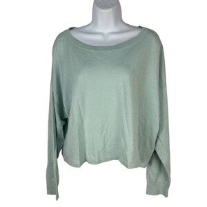 Eileen Fisher Mint Green Lightweight Knit Pullover Sweater Size L